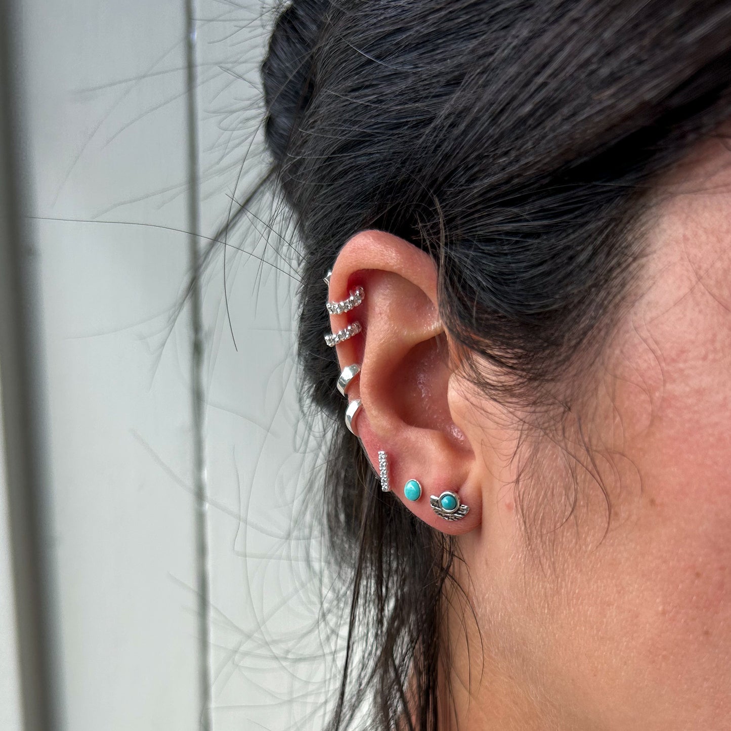 Round Turquoise Ear Stud