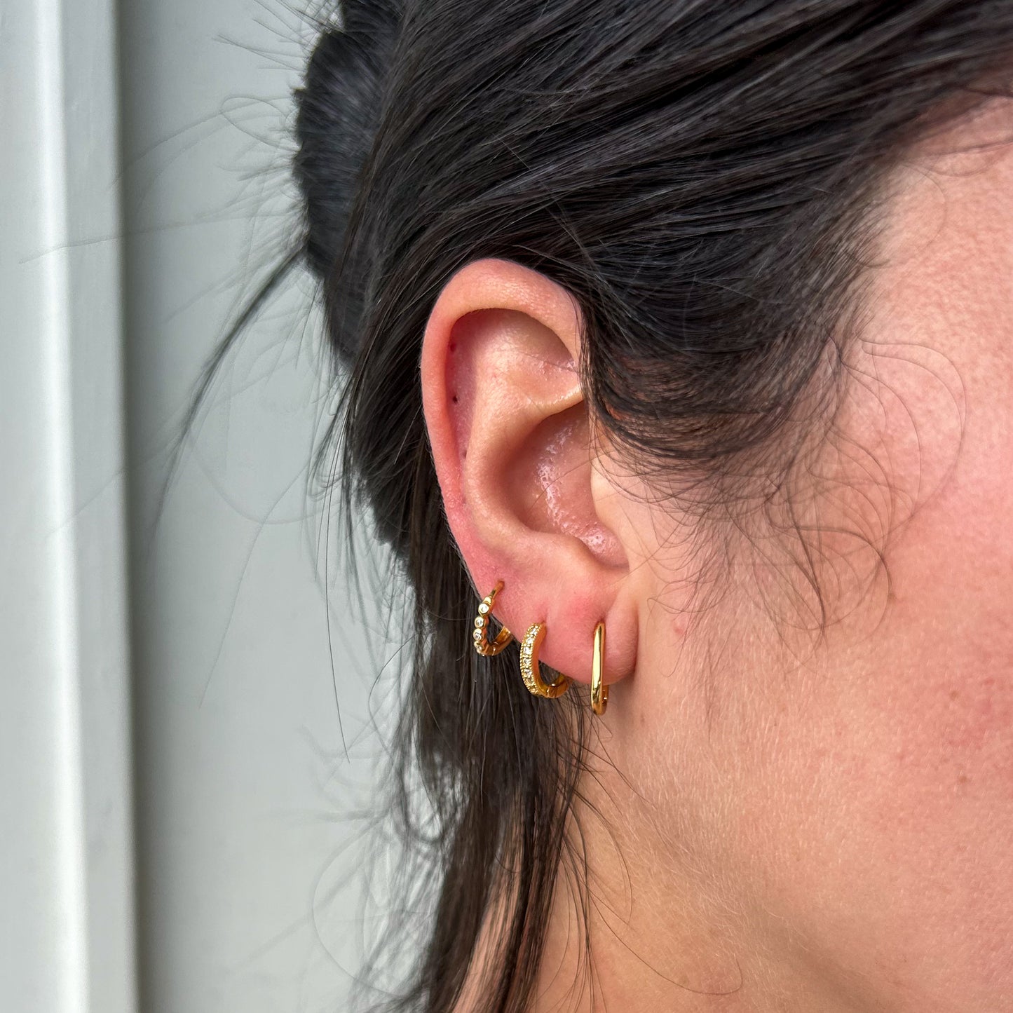 Gold Plated Shine Spheres Ear Hoops