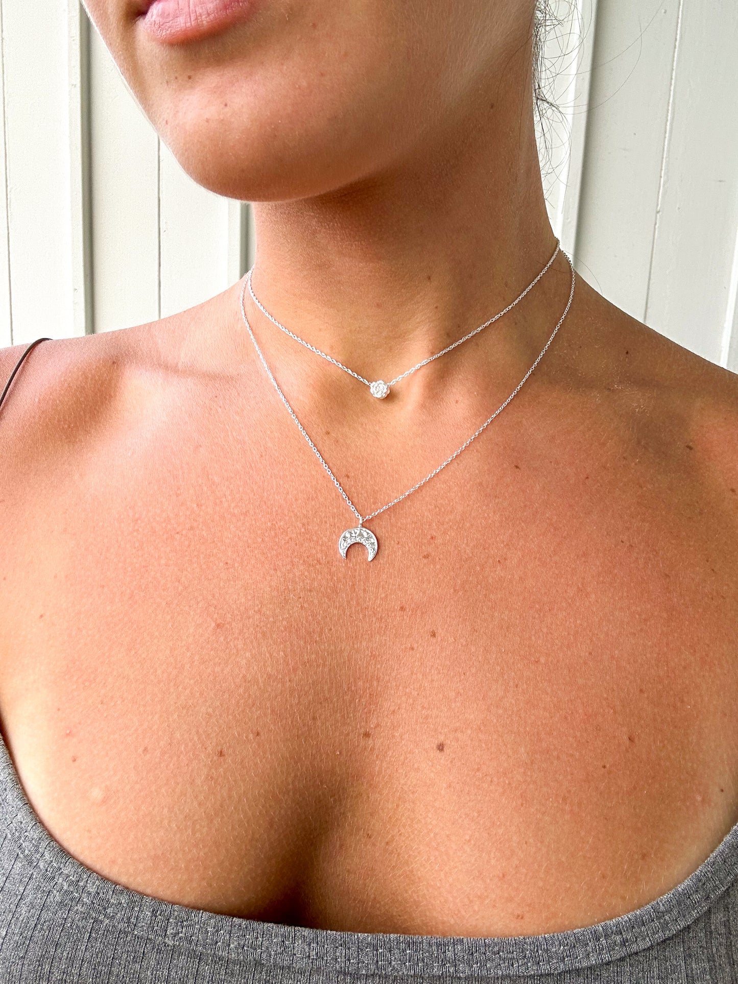 Crystal Crescent Moon Necklace