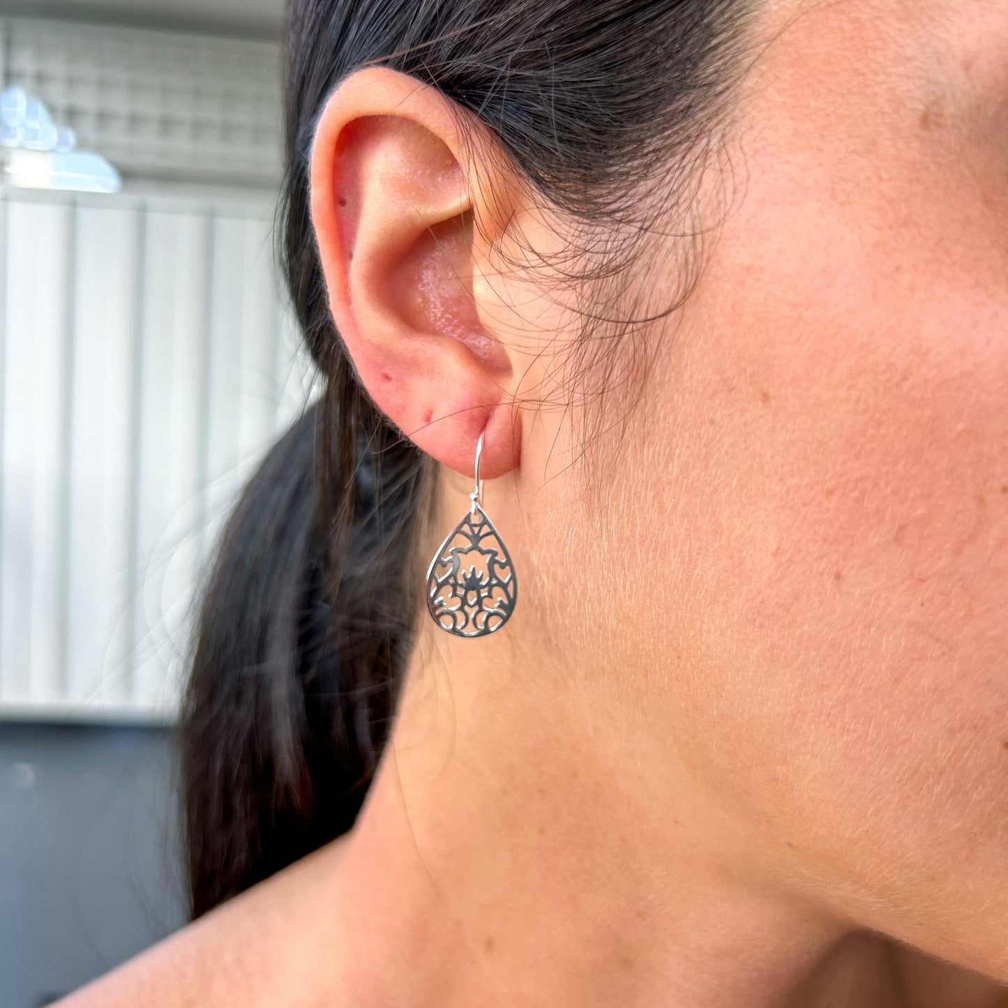 Laser Cut Flower Earring